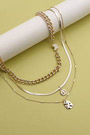 Butterfly Flower Charm Multilayer Necklace