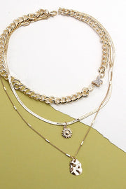 Butterfly Flower Charm Multilayer Necklace