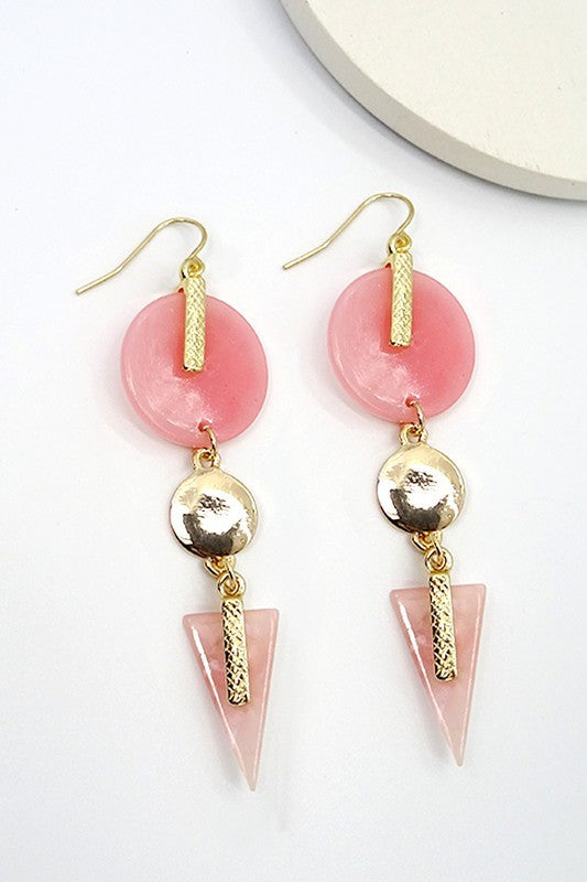Geometric Pink Earrings