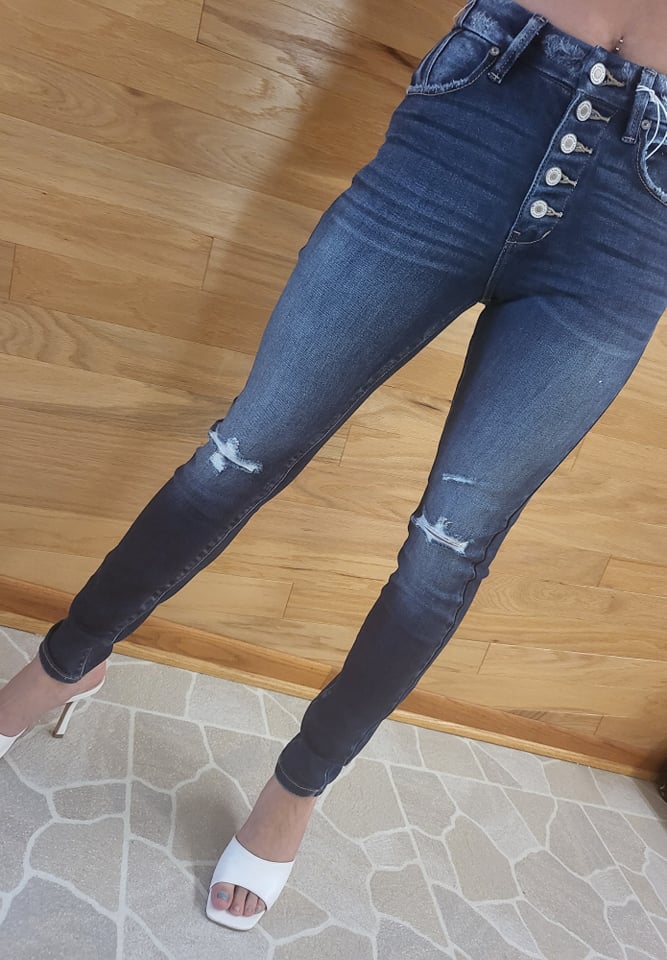 Kan Can High Rise Distressed Jeans