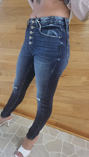 Kan Can High Rise Distressed Jeans