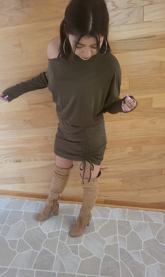 One Shoulder Open Knitted Dress