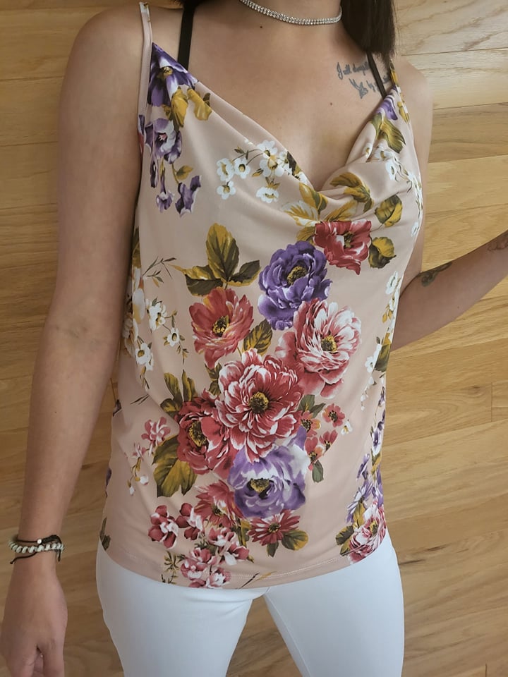 Spaghetti Strap Floral Tank Top