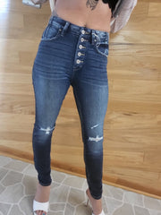 Kan Can High Rise Distressed Jeans