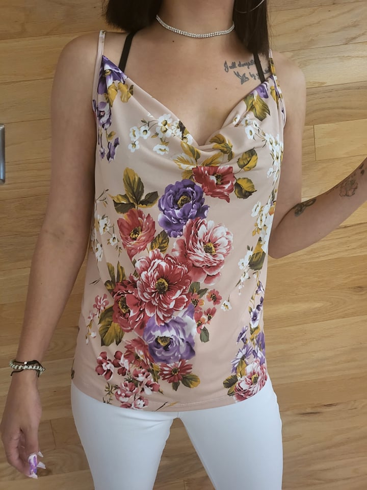 Spaghetti Strap Floral Tank Top