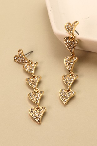 Rhinestone Heart Earrings