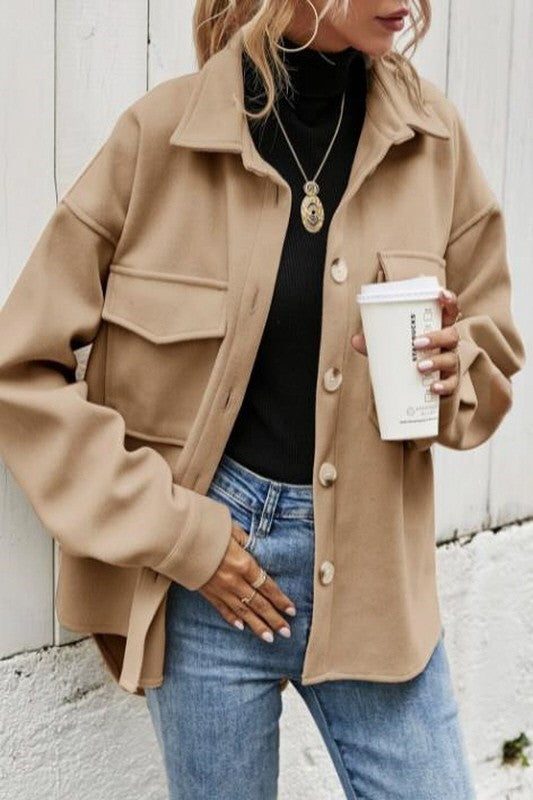 Solid Taupe Shacket
