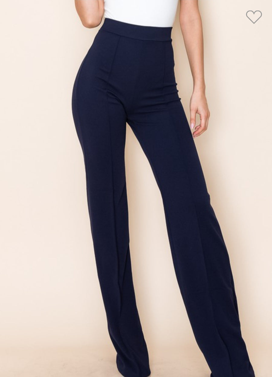 Navy High Waisted Dress Pants