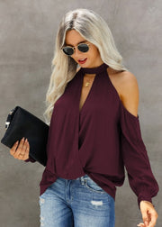 Open Shoulder Long Sleeve Top